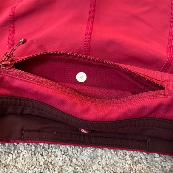 Lululemon Fast Free Cropped Tight 25 x 21 Women’s Size 4 Red Pocket Leggings - Picture 12 of 12